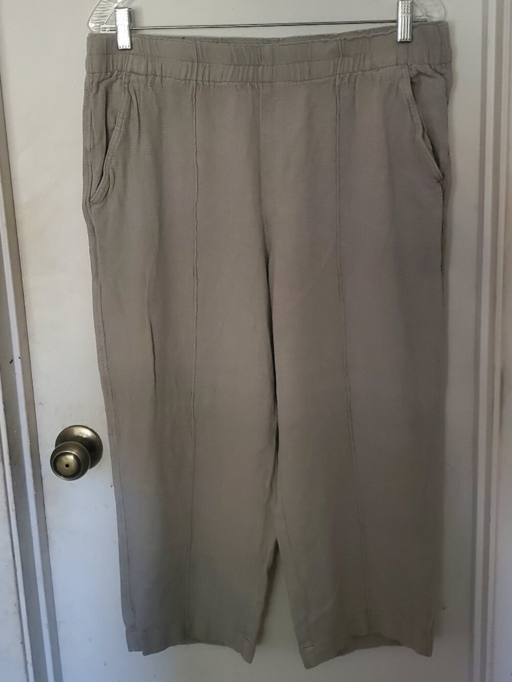 Madewell Cropped Wide Leg Linen Blend Pants Women's Size XL